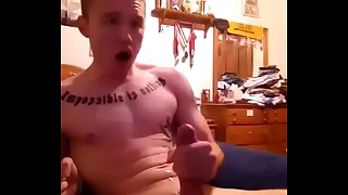 Hot marine jerks off has dazzling orgasm